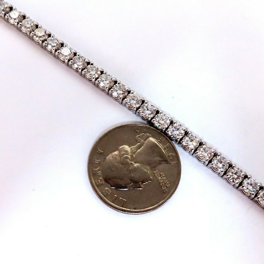 11.45ct Natural Diamonds Tennis Bracelet 14kt Gold - Picture 3 of 6